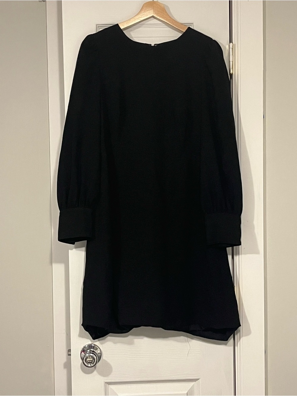 J. Crew Black Long-Sleeve Shift Dress